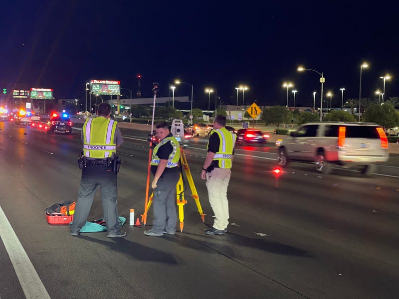 Scene of a fatal auto-pedestrian accident on I-15 on 11-1-21