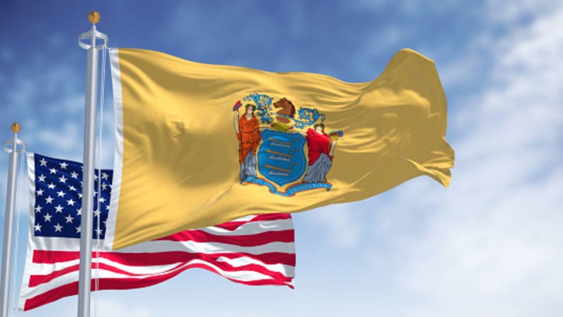 NJ flag with American Flag