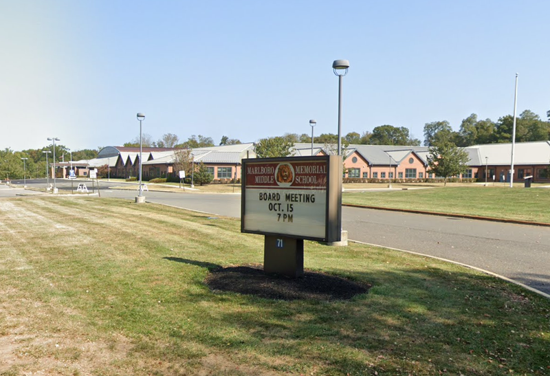 The threats were reportedly made to Marlboro Memorial Middle School (pictured) and the Board of Education building