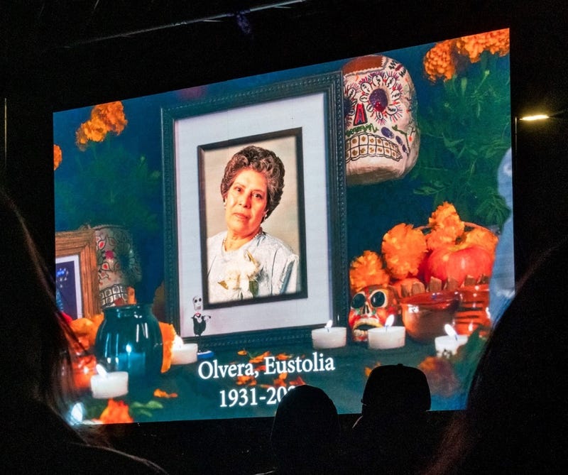 The National Museum of Mexican Art's Día de los Muertos celebration on Oct. 25 will project an ofrenda on the side of the Museum, featuring photos of Chicago families' deceased loved ones.