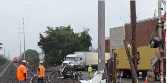 train truck collide
