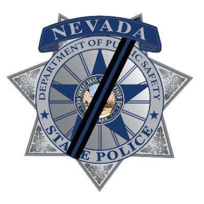 A black strap honors a fallen Nevada State Police officer