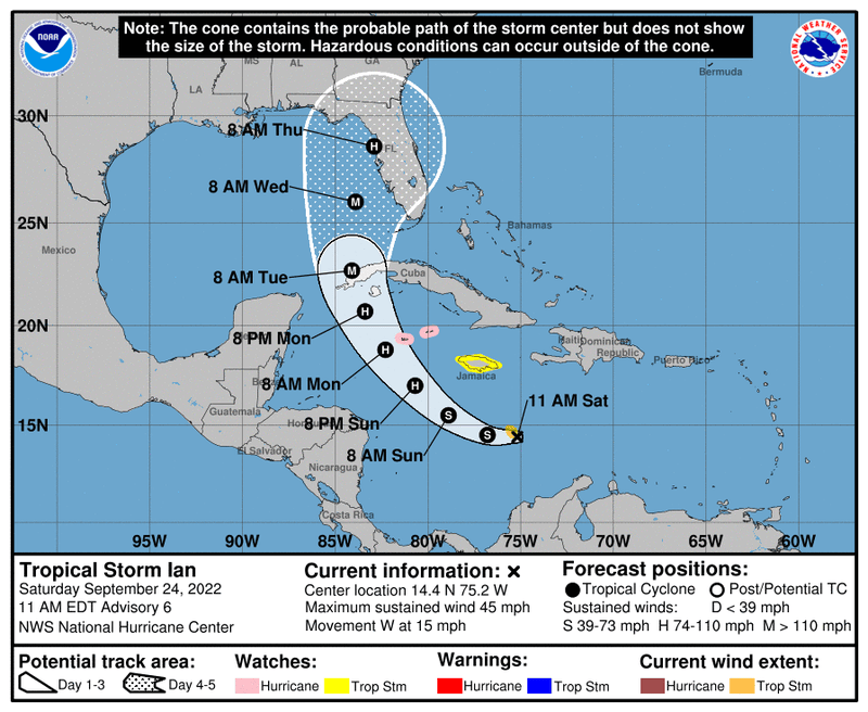 Keeping an eye on Tropical Storm Ian