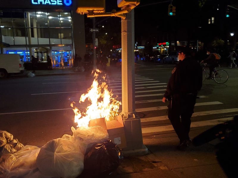 Protest in the West Village turns violent on Nov. 4, 2020.