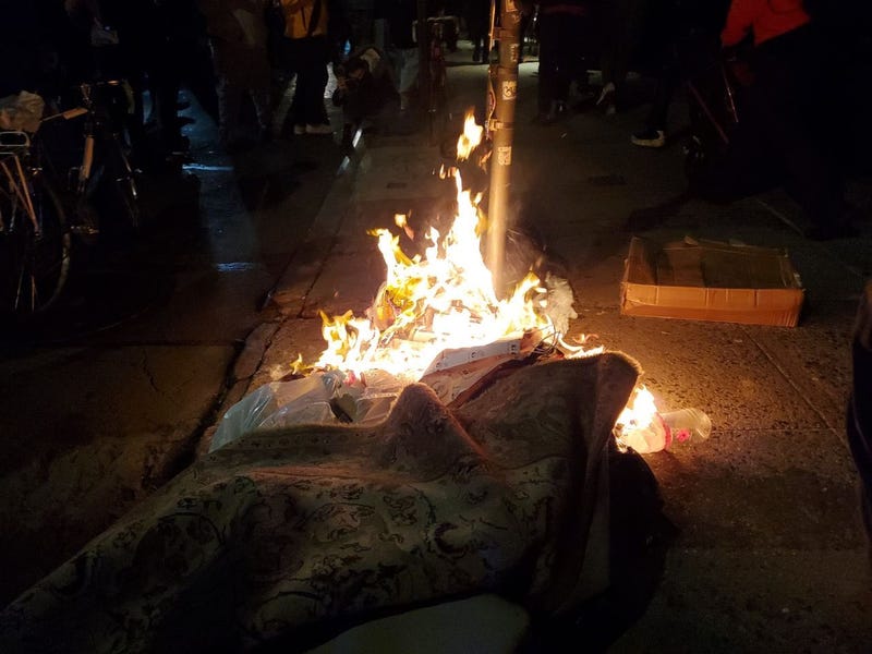 A "Count The Vote" protest turns violent on 7th Avenue in the West Village on Nov. 4, 2020