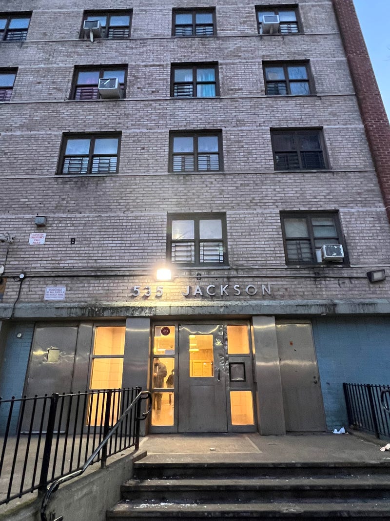The building at the Moore Houses that suffered from a heat and hot water outage on Friday.