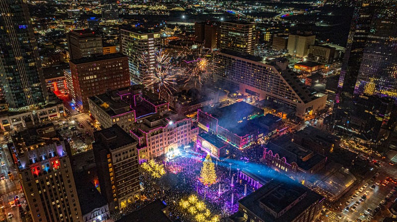 New Year's Eve celebration in downtown Fort Worth, Texas 