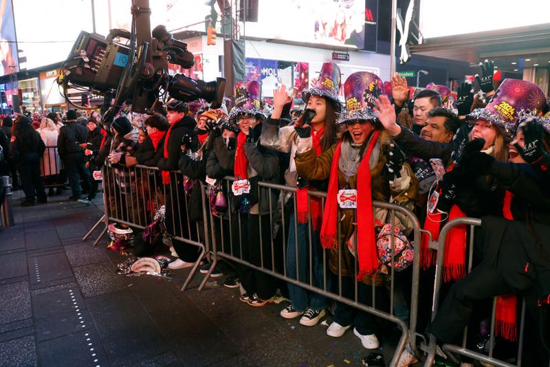 Revelers attend New Year's Eve in Times Square on Dec. 31, 2023.