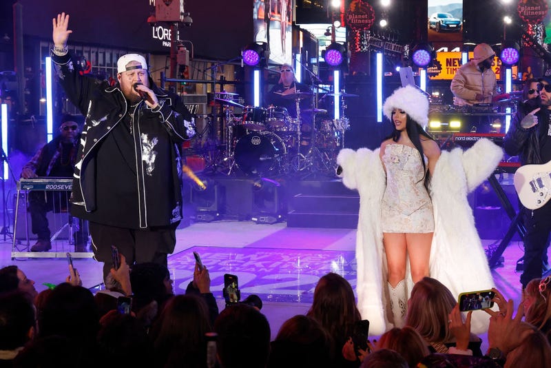 Jelly Roll and Jessie Murph perform during New Year's Eve in Times Square on Dec. 31, 2023.
