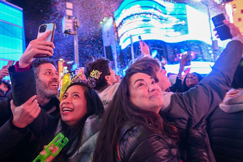 Revelers celebrate New Year's Eve in Times Square on Jan. 1, 2024.