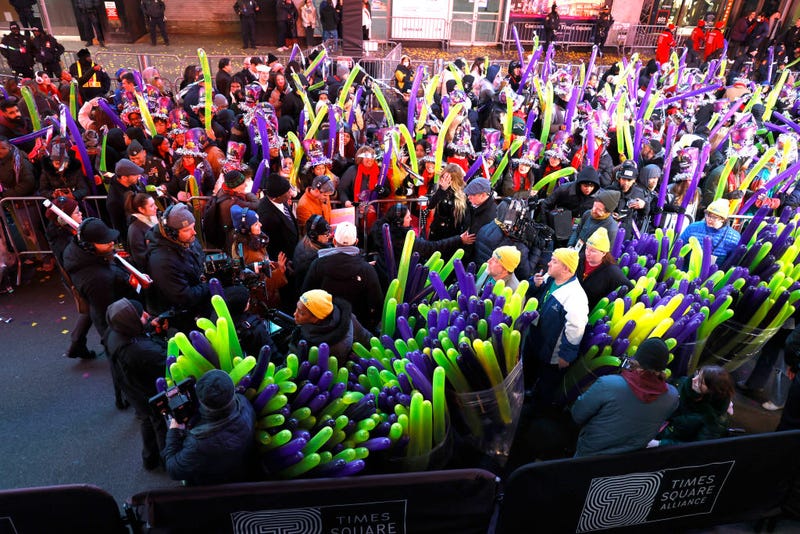 Revelers celebrate New Year's Eve in Times Square on Dec. 31, 2023.