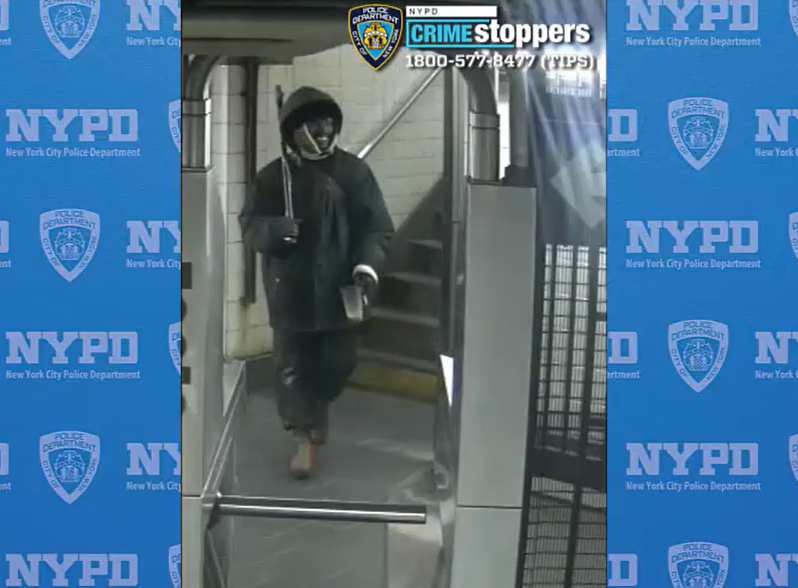 A man is wanted for beating a 29-year-old woman with a stick in a lower Manhattan subway station last week.