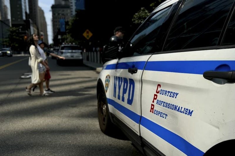 An NYPD patrol car on Greenwich Street on Wednesday, July 10, 2024, in Manhattan.
