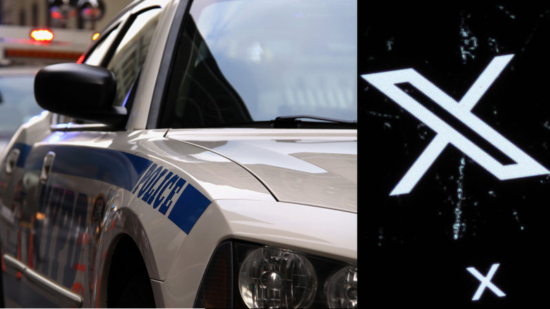 NYPD Car /// X, formerly known as Twitter, logo