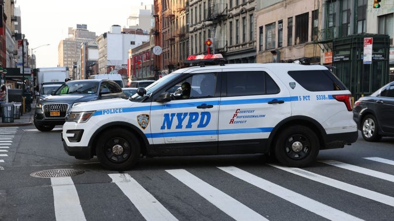 NEW YORK, NEW YORK - JANUARY 14: A police car drives through Manhattan on January 14, 2021 in New York City.