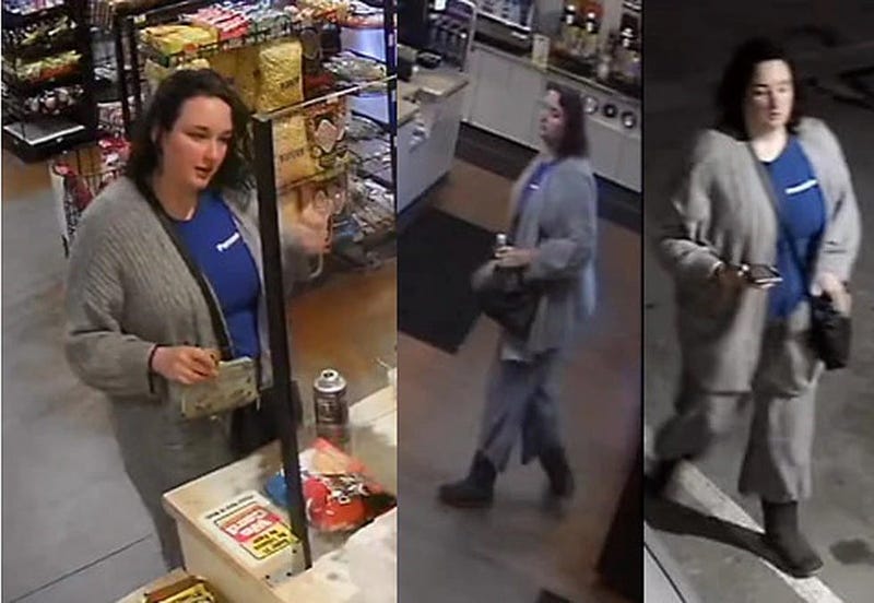 Surveillance images of Naomi Irion the morning she disappeared