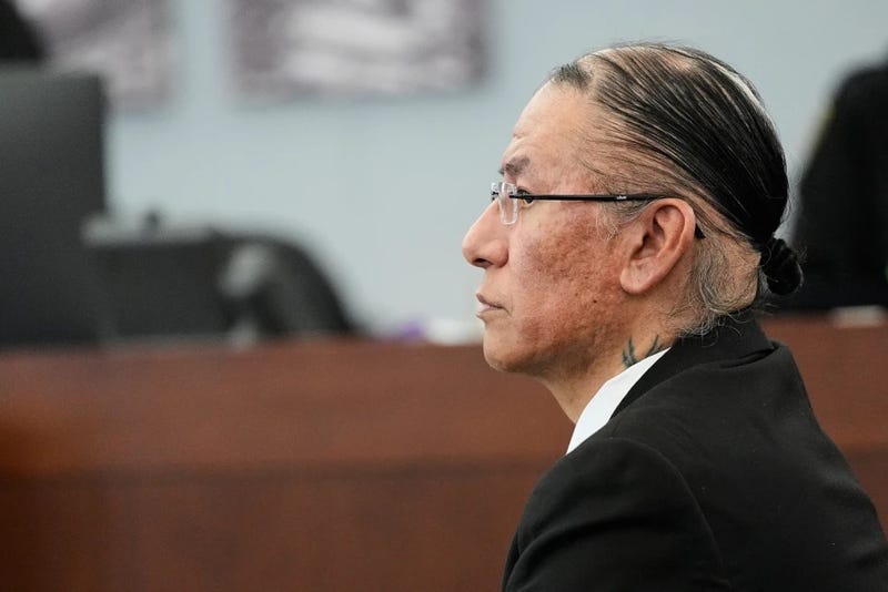Nathan Chasing Horse appears in court for his trial on charges of sexually abusing Indigenous women and girls, Jan. 20, 2026, in Las Vegas