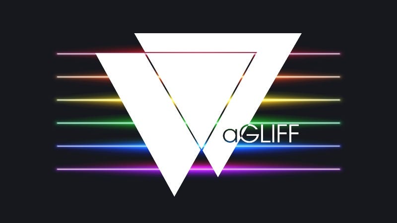 Neon Bars Getty Image with white aGLIFF logo