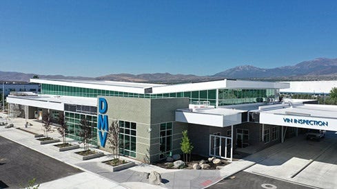 A drone view of a Nevada DMV location