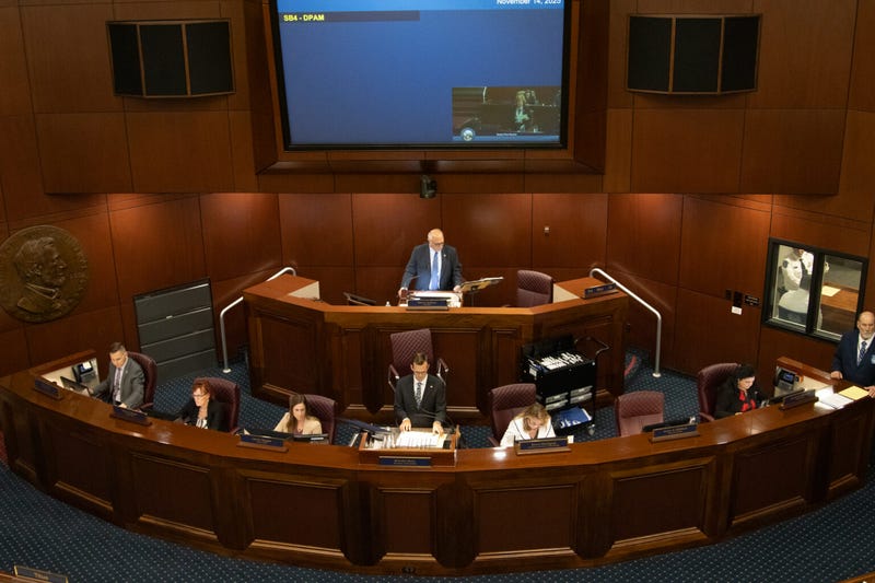 The inside of the Senate chamber at the Legislature during the 36th special session in Carson City on Nov. 14, 2025. 