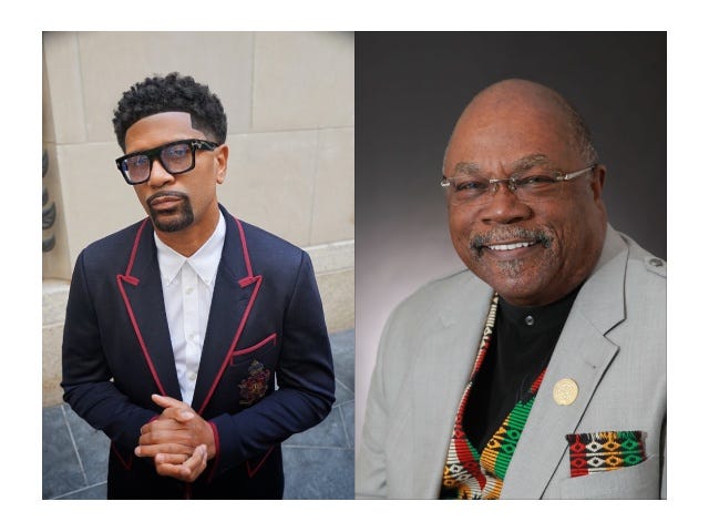 Headshots of Jalen Rose and Reverend Dr. Wendell Anthony