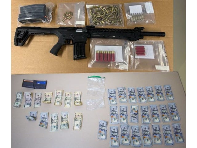 Shotgun, ammunition, narcotics and cash seized by Chesterfield Twp PD during OWI traffic stop