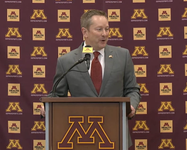 New Gopher head coach Niko Medved at his introductory press conference.