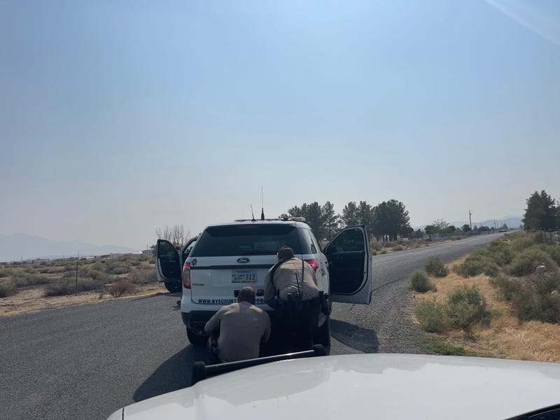 Nye County Deputies take cover during a standoff of 8-19-21