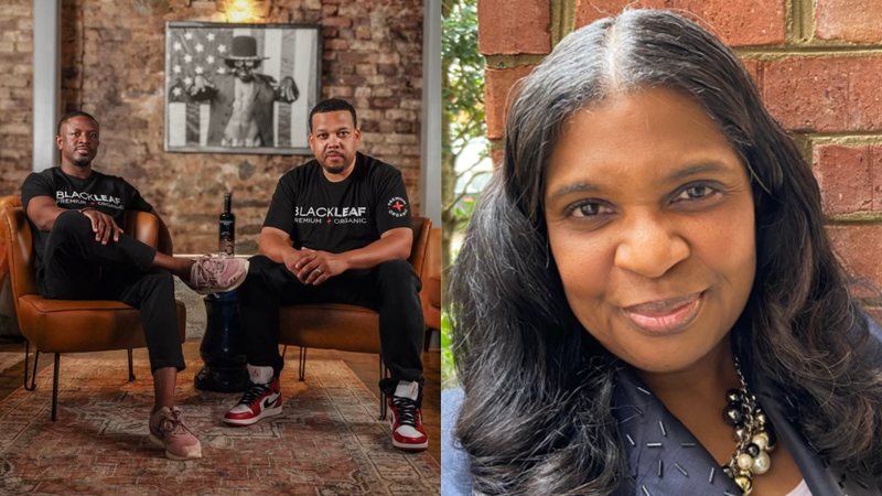 (L To R) "Founders of Blackleaf Organic Vodka" Kevin Larkai and Monte’ Burrow "MEDIA PROFESSIONAL, EDUCATOR, AUTHOR, AND ADVOCATE" Angela Greene