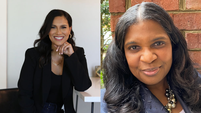(L To R) "Career Advancement Expert" "MEDIA PROFESSIONAL, EDUCATOR, AUTHOR, AND ADVOCATE" Angela Greene