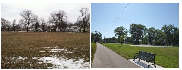 Before (left) and after look at O'Hair Park