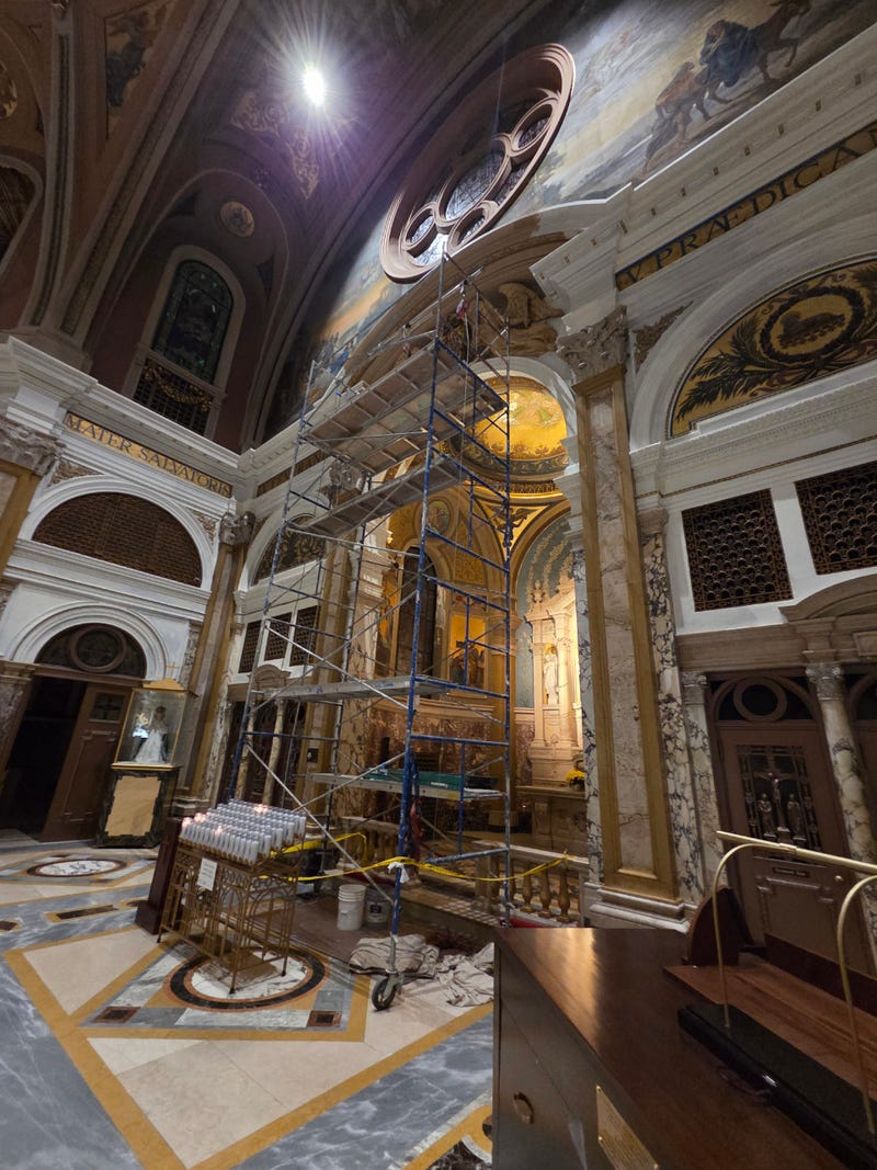 Interior restoration work at OLV National Shrine and Basilica