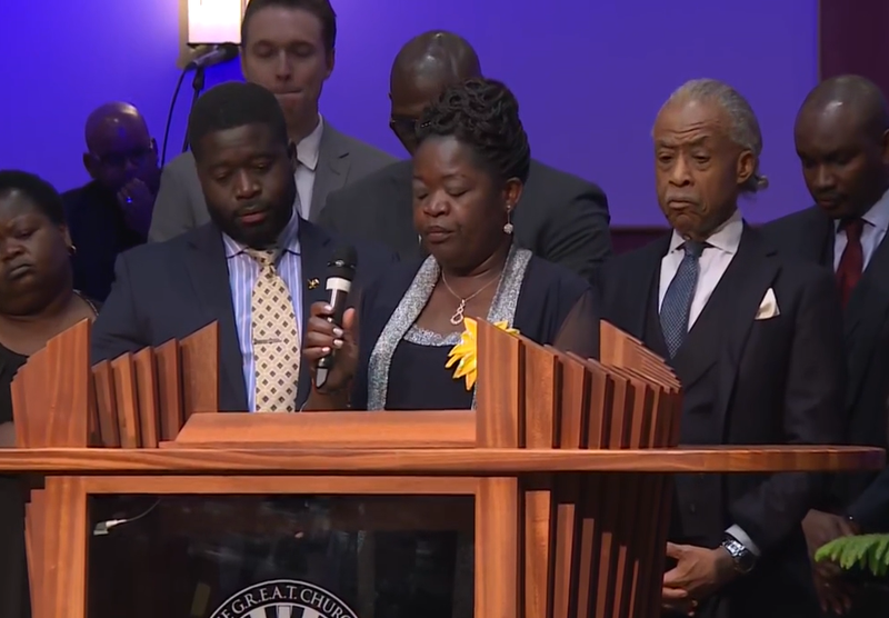 Irvo Otieno's mother, Caroline Ouko, speaks at his funeral
