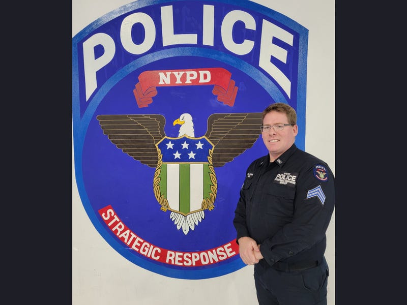 NYPD Sgt. O'Brien of Special Operations saved a woman after spotting a Jeep in the water off the shore of Fire Island on Saturday.