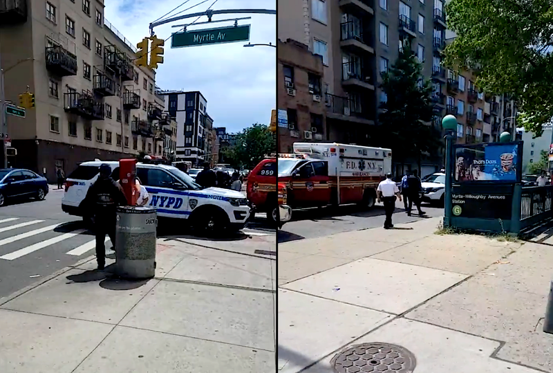 An NYPD officer was slashed across the ear at the Myrtle–Willoughby Avenues station, allegedly by a teen who'd been reported missing