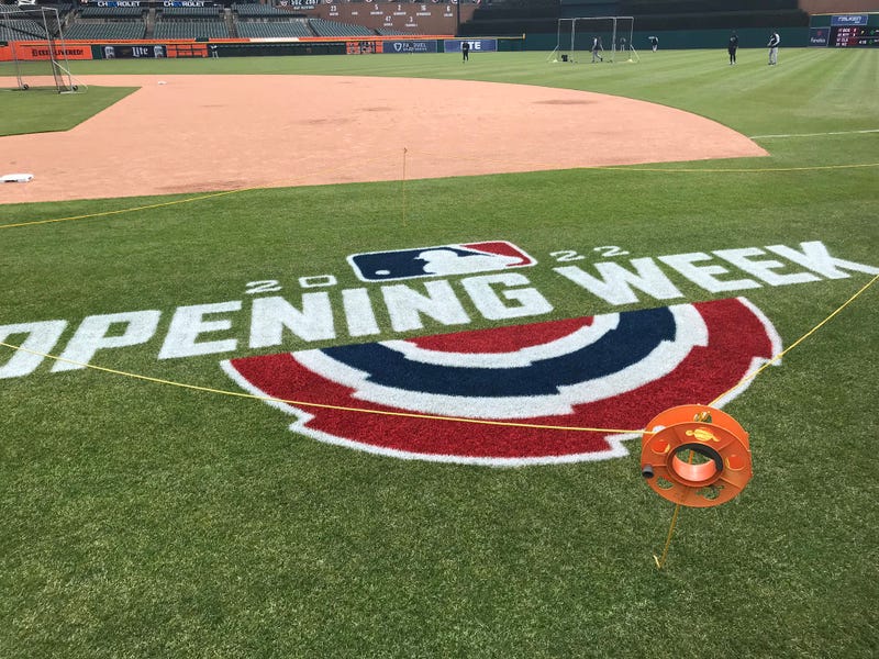 Opening Day logo at Comerica Park