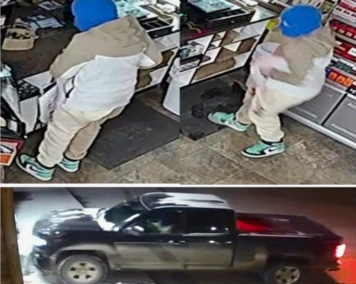 Orion Twp. party store robbery suspect and suspect's truck