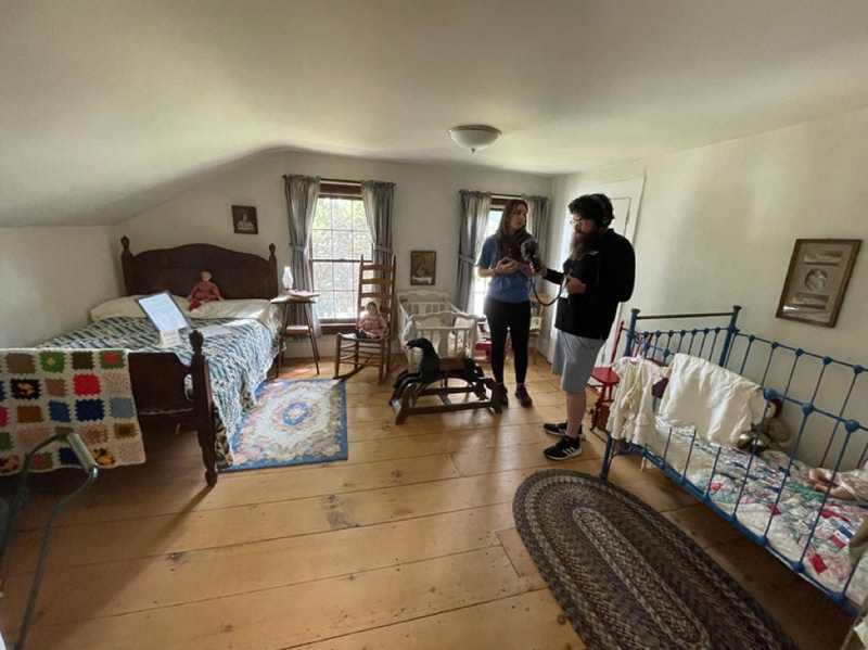 Alexandra Kerrigan of the Royal Oak Historical Commission speaking with WWJ's Zach Clark inside the Orson Starr House