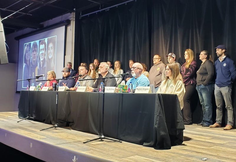 At a Nov. 18 news conference, the parents of four students killed in a mass shooting at Oxford High School renew their call for a state investigation.