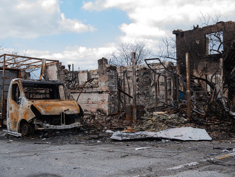 Anton Dmitruk, a Kyiv resident and photographer, set out on April 4, 2022 to photograph the damage done by Russians in their invasion of Ukraine. 