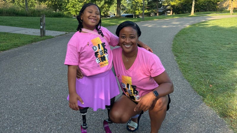 Paisley Minor is pictured with her mom, retired Marine Lt. Col. Paige Thomas.