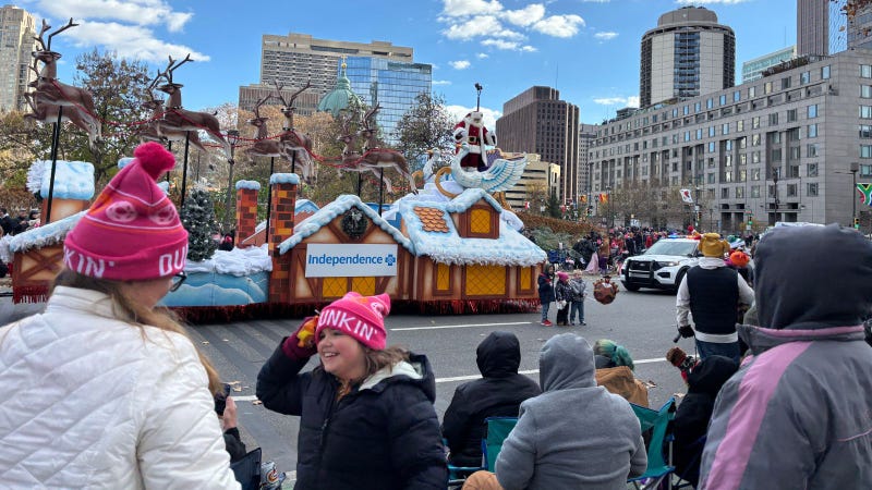 Thanksgiving Day Parade float with Santa