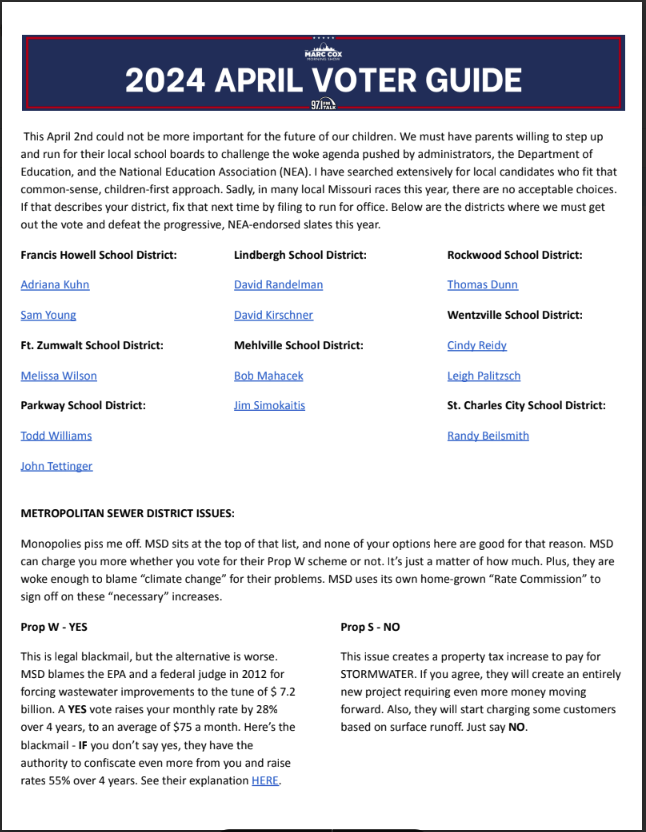 The Marc Cox Morning Show 2024 April Voter Guide | School Board Elections & MSD