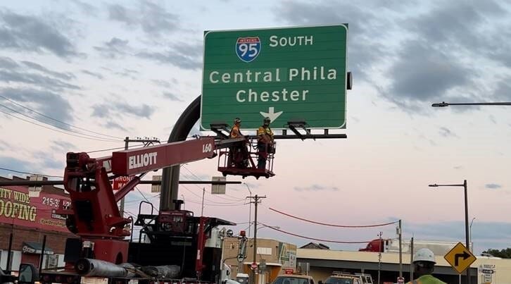 Corrected 95 South sign  