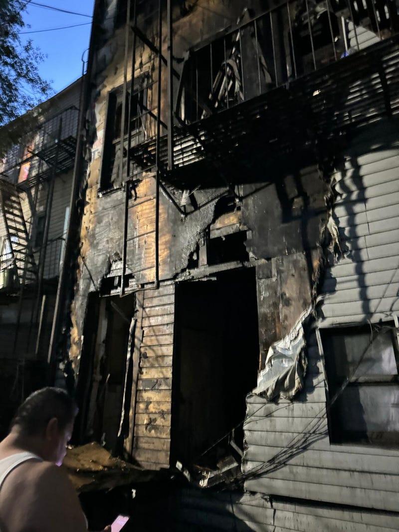 There was heavy damage to the rear of the building
