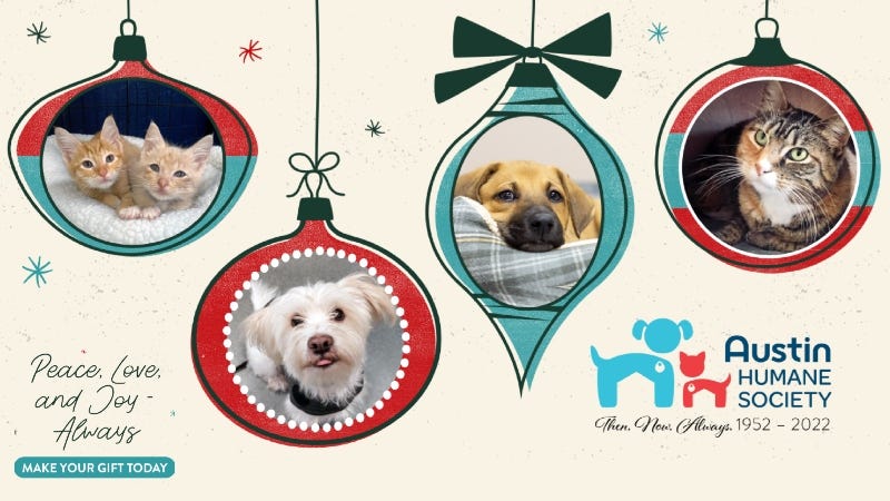 Austin Humane Society Holiday 2022