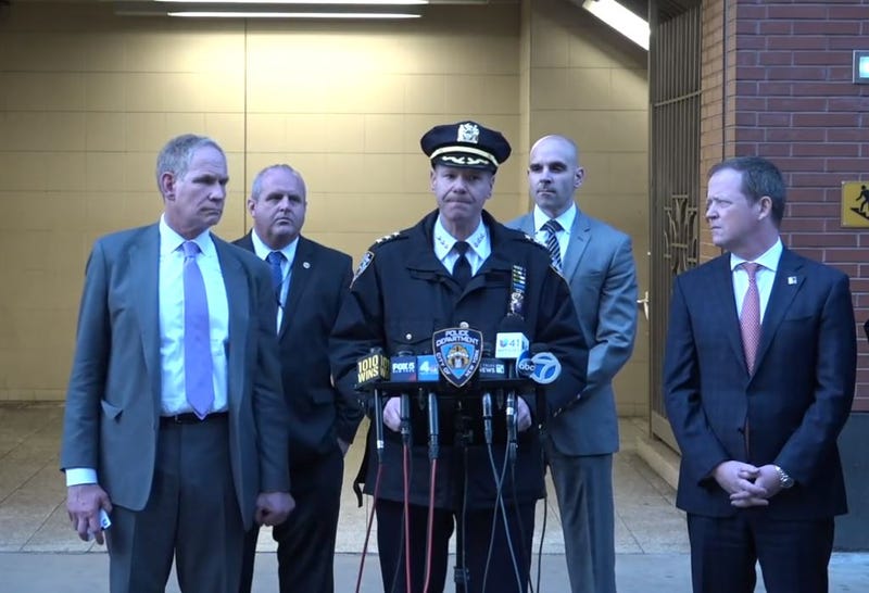 Officials held a press conference on Thursday after a man was shot on a train pulling into a Brooklyn subway station.