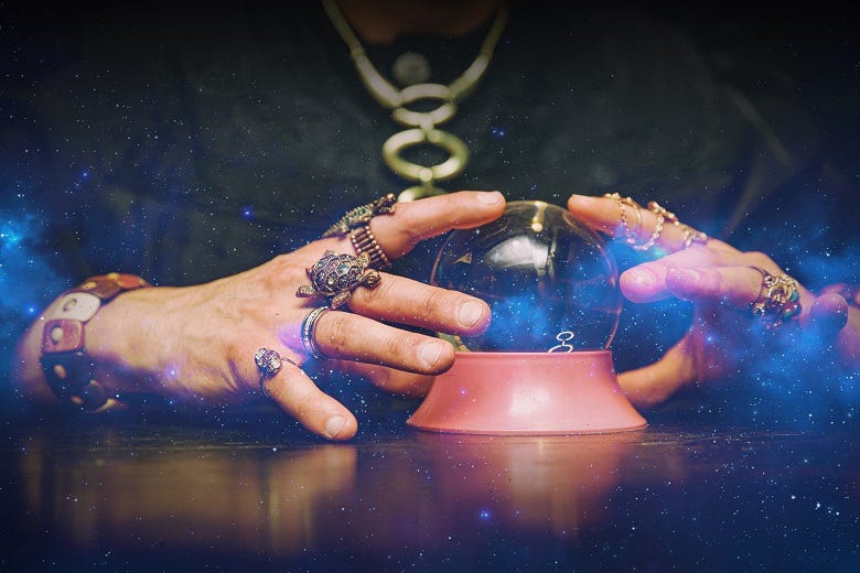 Psychic's hands & crystal ball