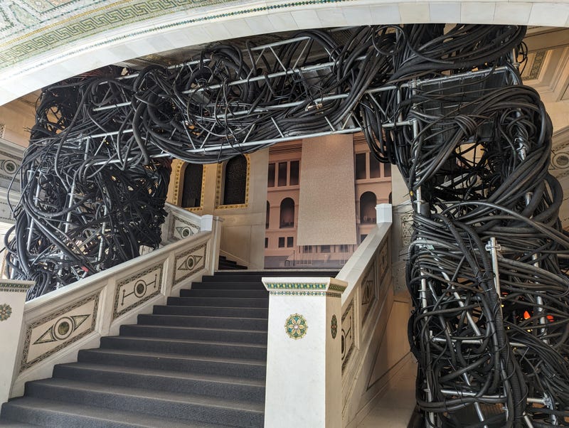 A set piece inside of the Chicago Cultural Center for the the 2023 Chicago Architectural Biennial