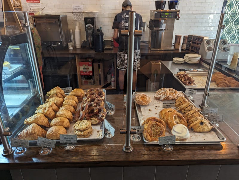 Pastries on display at pHlour Bakery and Cafe